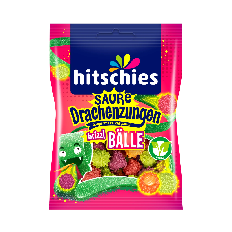 Hitschies Saure Drachenzungen Brizzl Bälle 100g (10486915825998)