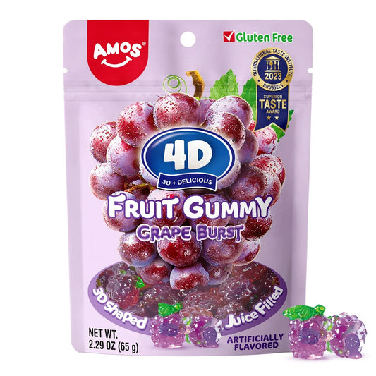 AMOS 4D Fruit Gummy Grape Burst 65g (10791643545934)
