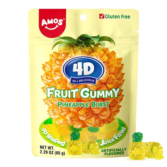 AMOS 4D Fruit Gummy Pineapple Burst 65g (10761171370318)