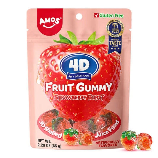 AMOS 4D Fruit Gummy Strawberry Burst 65g (10791644070222)