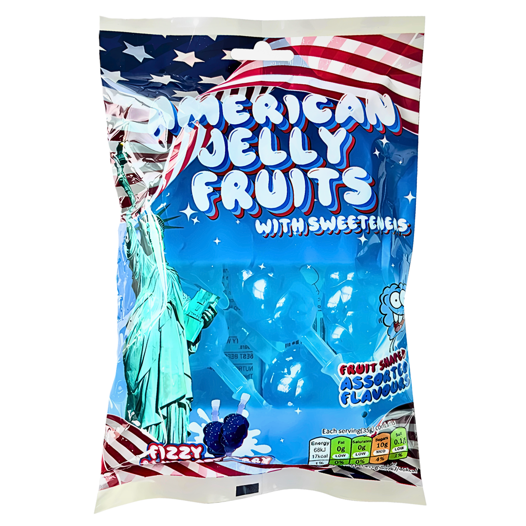 American Jelly Fruits Fizzy Blue Raspberry Flavours 280g (10392019796302)