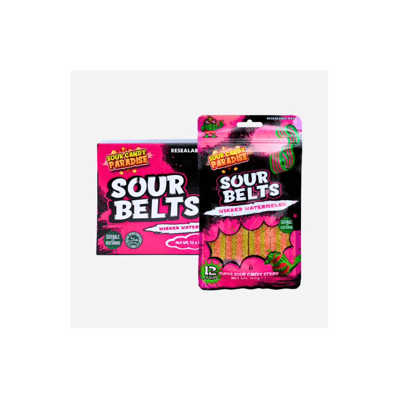 Candy Paradise Sour Belts Watermelon 100g (10088025391438)