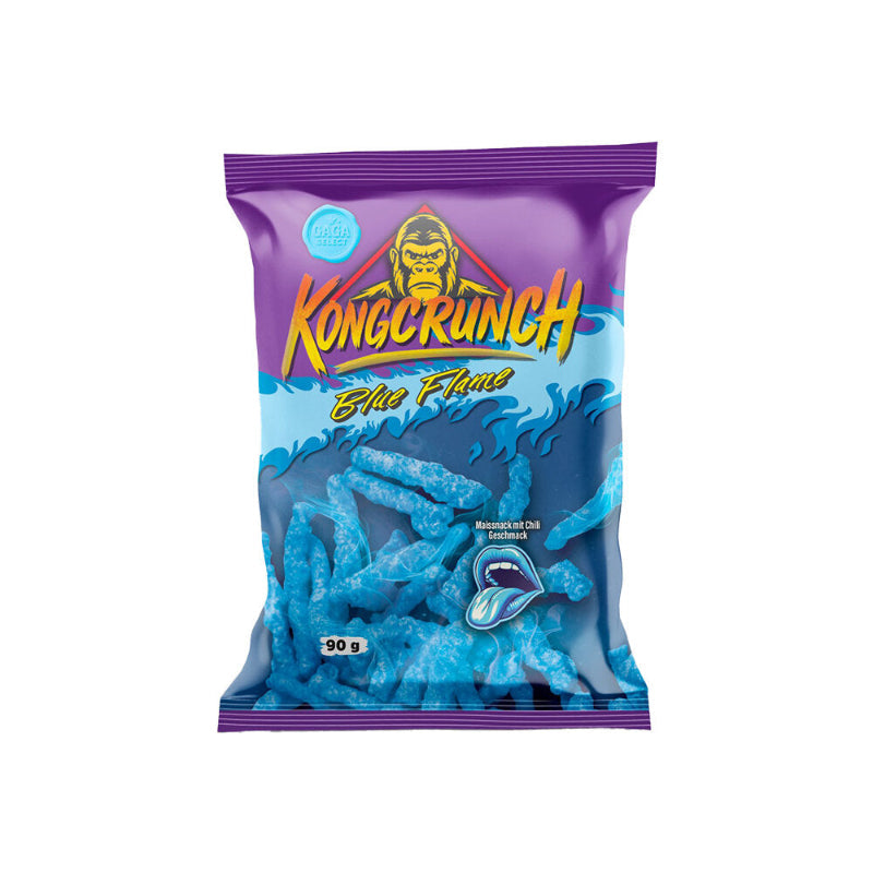 Kongcrunch Blue Flame Beutel 90g Verpackung Vorderseite
Kongcrunch Blue Flame scharfer Chili Snack 90g Beutel
Kongcrunch Blue Flame Crunchy Spicy Snack Nahaufnahme
Kongcrunch Blue Flame würziger Knabbersnack 90g Produktbild