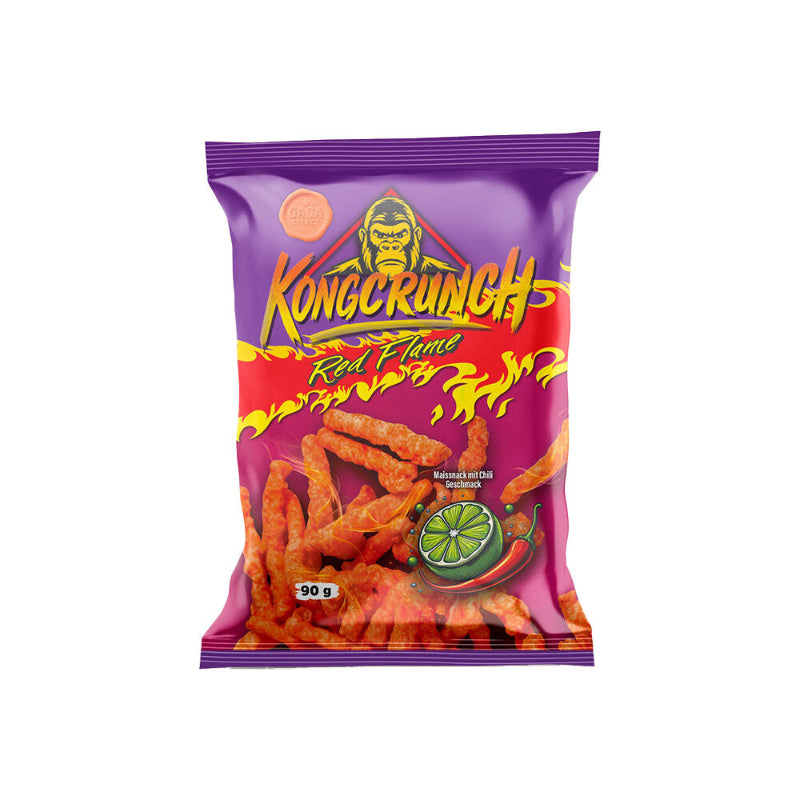 Kongcrunch Red Flame Beutel 90g Verpackung Vorderseite
Kongcrunch Red Flame scharfer Chili Snack 90g Beutel
Kongcrunch Red Flame Crunchy Spicy Snack Nahaufnahme
Kongcrunch Red Flame würziger Knabbersnack 90g Produktbild