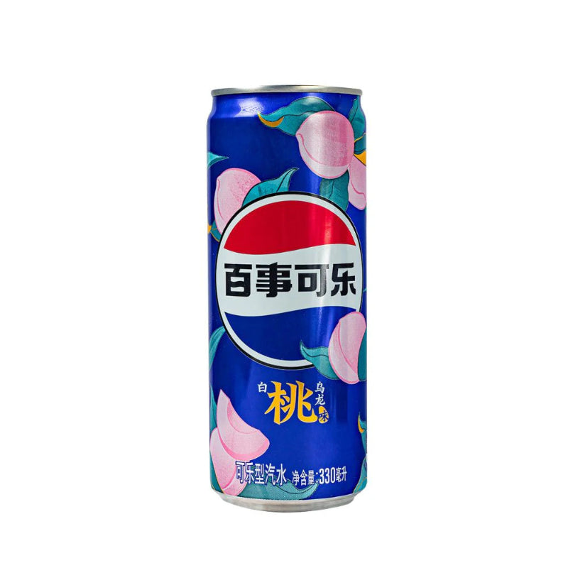 Pepsi White Peach Oolong 330ml Dose mit weißem Pfirsich- und Oolong-Tee-Geschmack