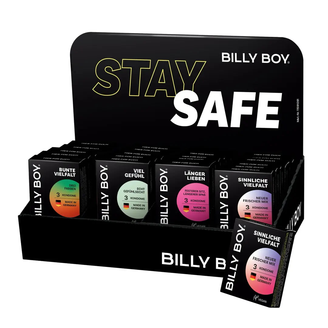 Billy Boy Kondome Thekendisplay - 4 Sorten - 3er Pack (10768874275150)