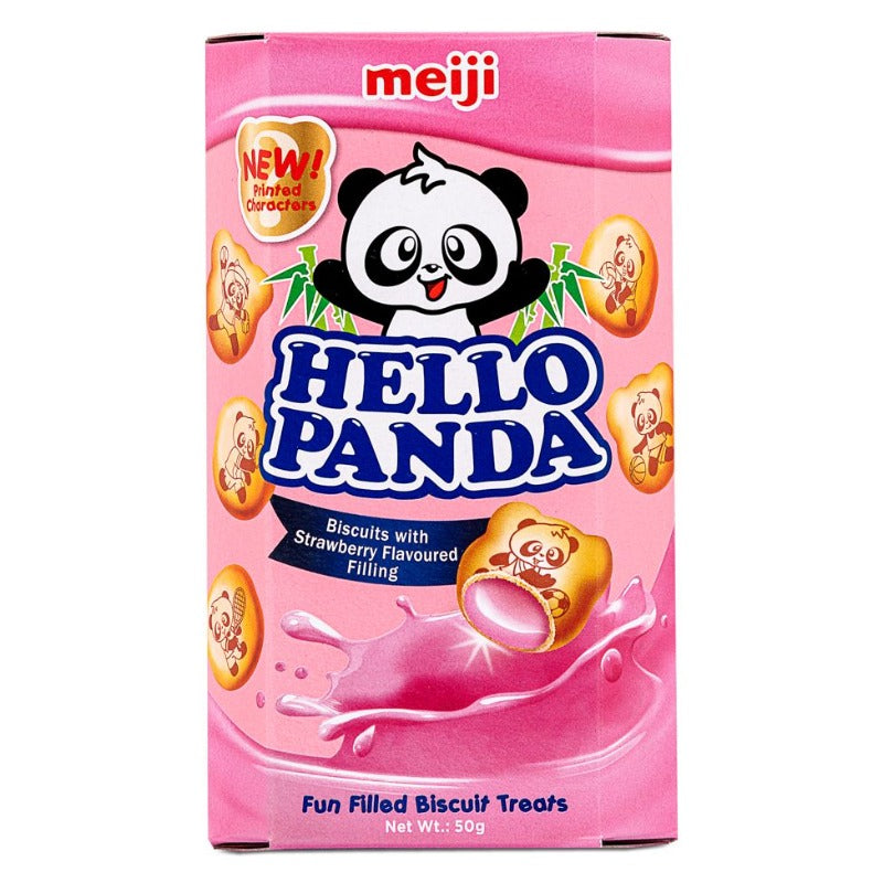 Oriental Meiji Hello Panda Biscuits with Strawberry Flavour 50g (9054341628238)