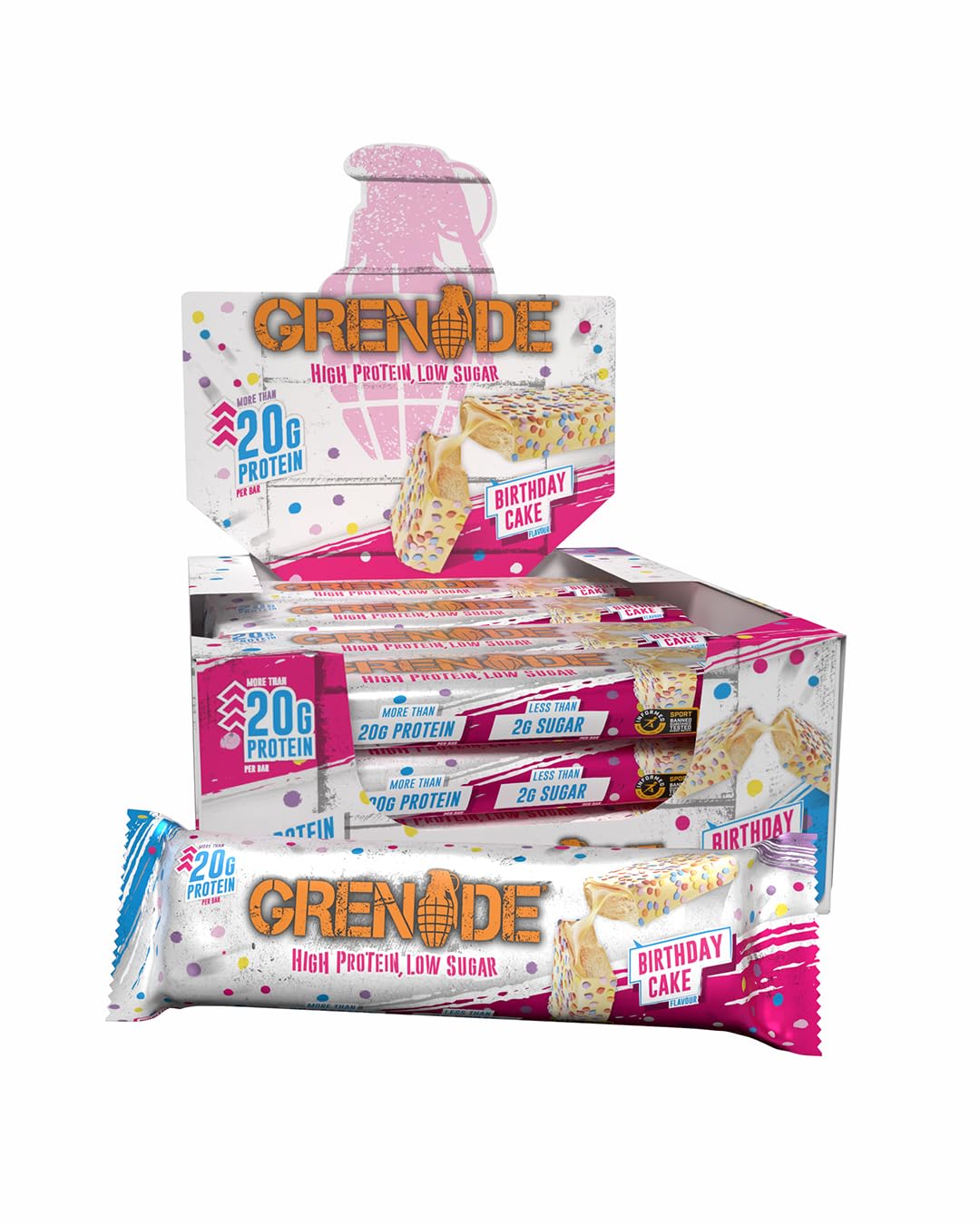 Grenade Protein Bar Birthday Cake 60g (10794028302670)