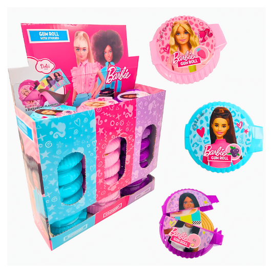 Barbie Gum Roll Chewing Gum With Sticker 15g
