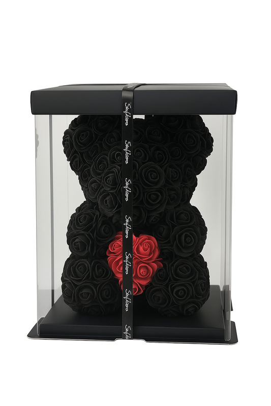 Rosen-Teddybär 25cm (schwarz) (9708587647310)