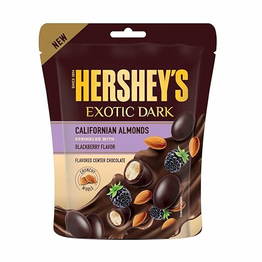 Hersheys Exotic Dark Californian Almonds Sprinkled with BlackBerry Flavor 30g