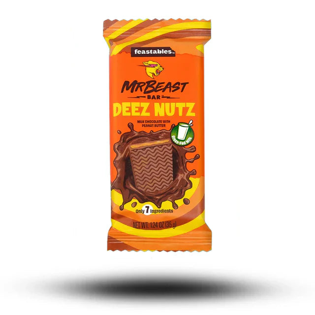 Feastables Mr. Beast Deez Nuts Chocolate Bar 35g Display (9672538587470)