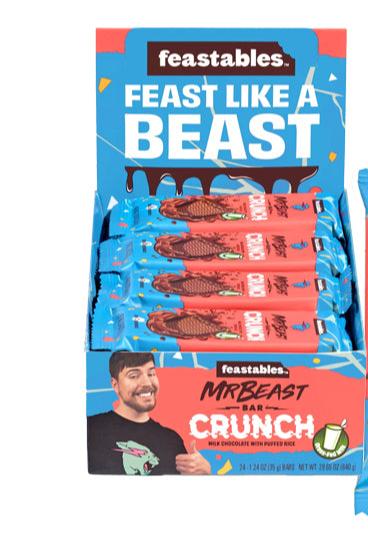 Feastables Mr. Beast Crunch Chocolate Bar 35g Display (9672538030414)