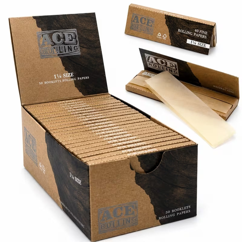 ROLLING Papiere, King Size Rolling Papiere Weiße Rolling Papiere - 78 MM 50 Heftchen mit 40 Papiersheets pro Heftchen (braun)