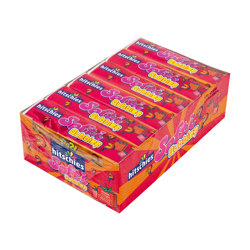 Hitschies Softi Qubbies Strawberry 20g Fruchtgummi-Packung
Weiche Erdbeer-Fruchtgummis von Hitschies Softi Qubbies
Softi Qubbies Strawberry 20g süßer Erdbeer-Snack