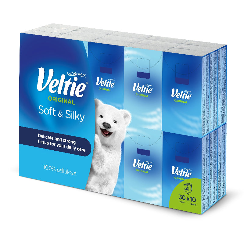 Veltie Taschentücher 10er-Pack mit 300 Blatt Vorratspack