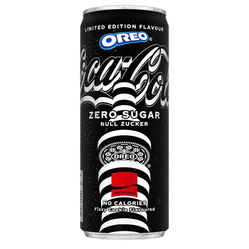 coca cola oreo zero sugar cola fizzy cookie flavoured can 250ml